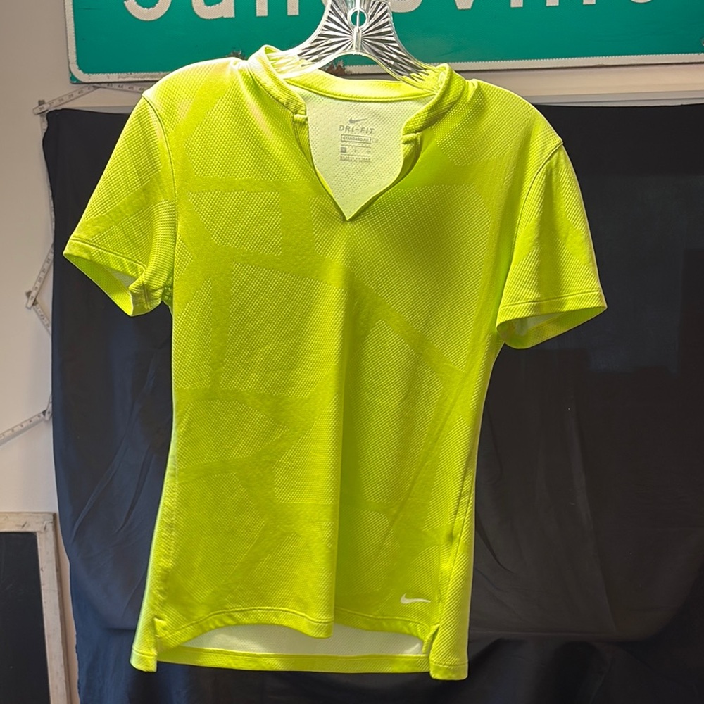 Nike Women's Dry Fit Neon Green Athletic Top